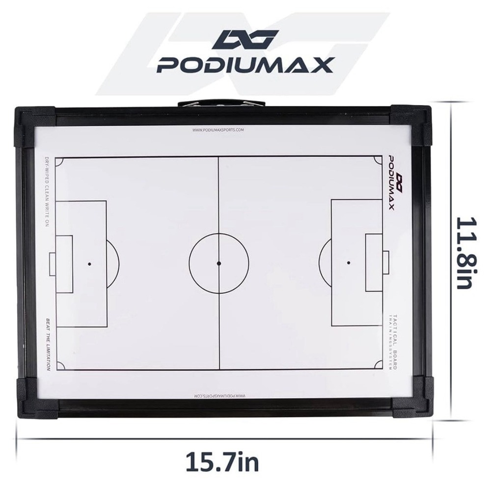 PodiuMax Handheld Soccer Coach Writing Board 11"x15", White & Magnetic W Markers